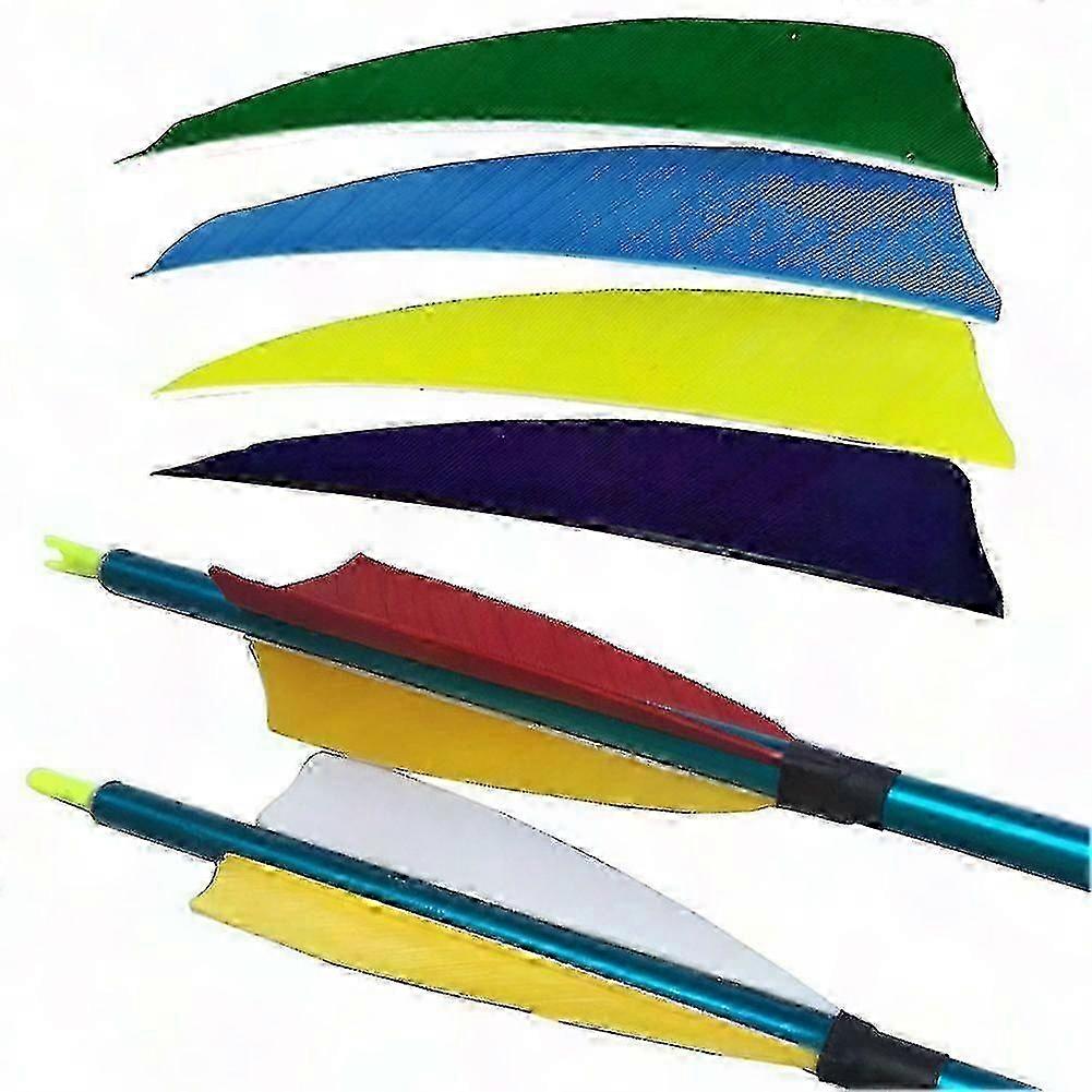 50pcs 4inch δεξιά εξαρτήματα φτερών κυνηγιού τοξοβολίας φτερών (πράσινο)