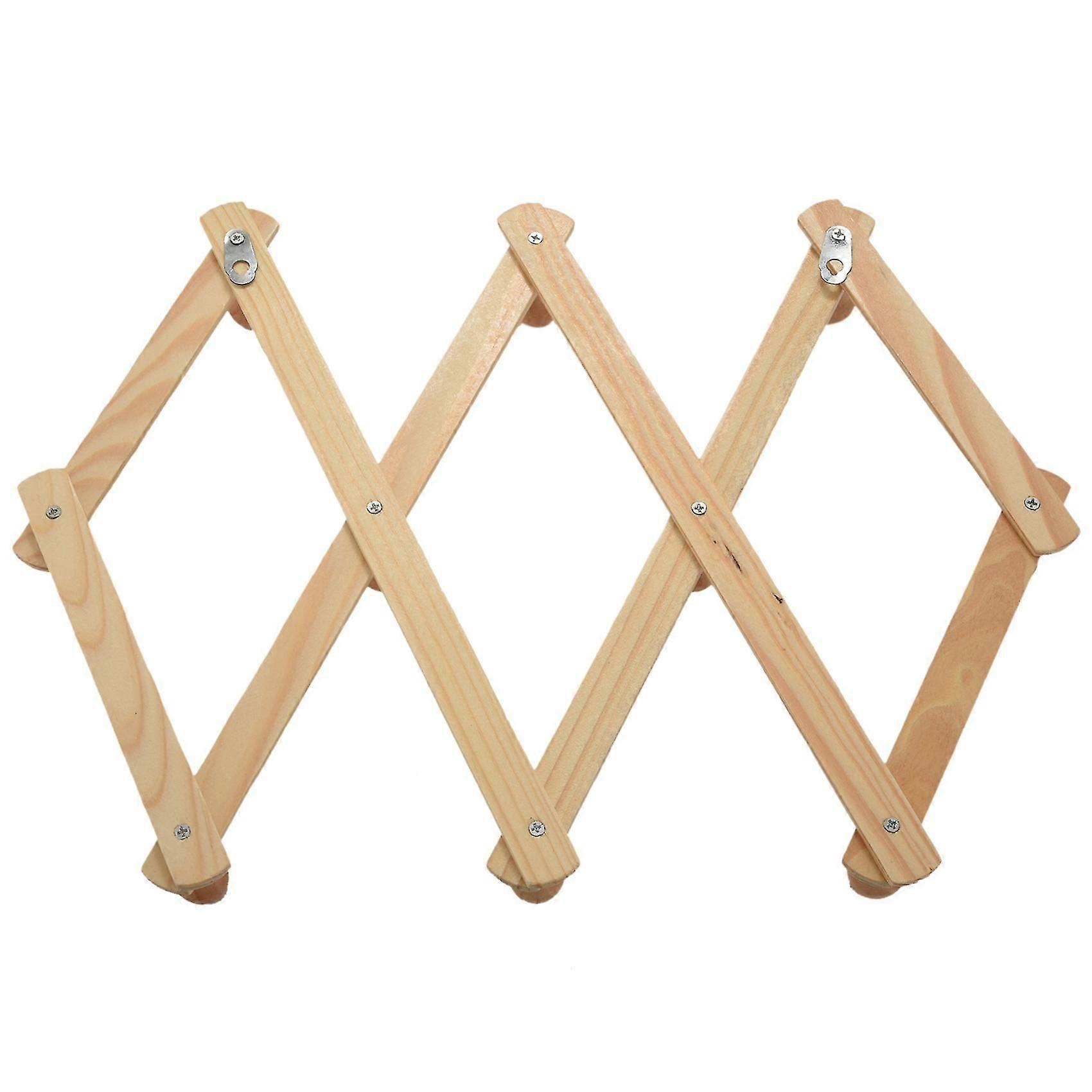 Accordion Wall Hanger 10 Hooks Pack Of 2 Natural Wood Expandable Accordion Coat Rack Hanger 2 Pack