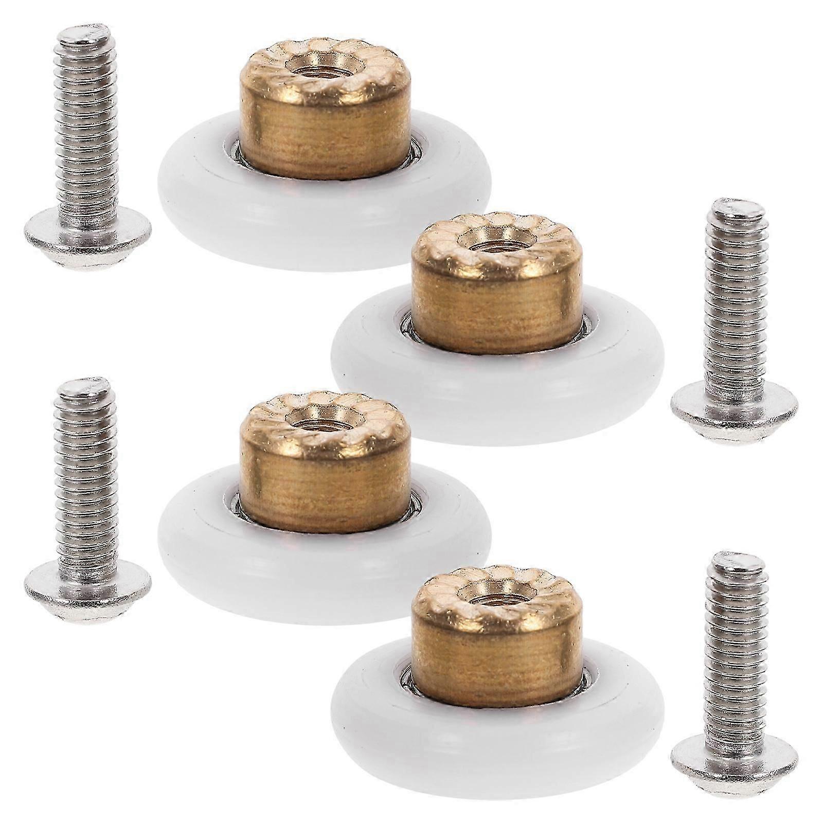 Bathroom Pulley Sliding Shower Door Rollers Property Managers Versatile Application Nylon 4Pcs