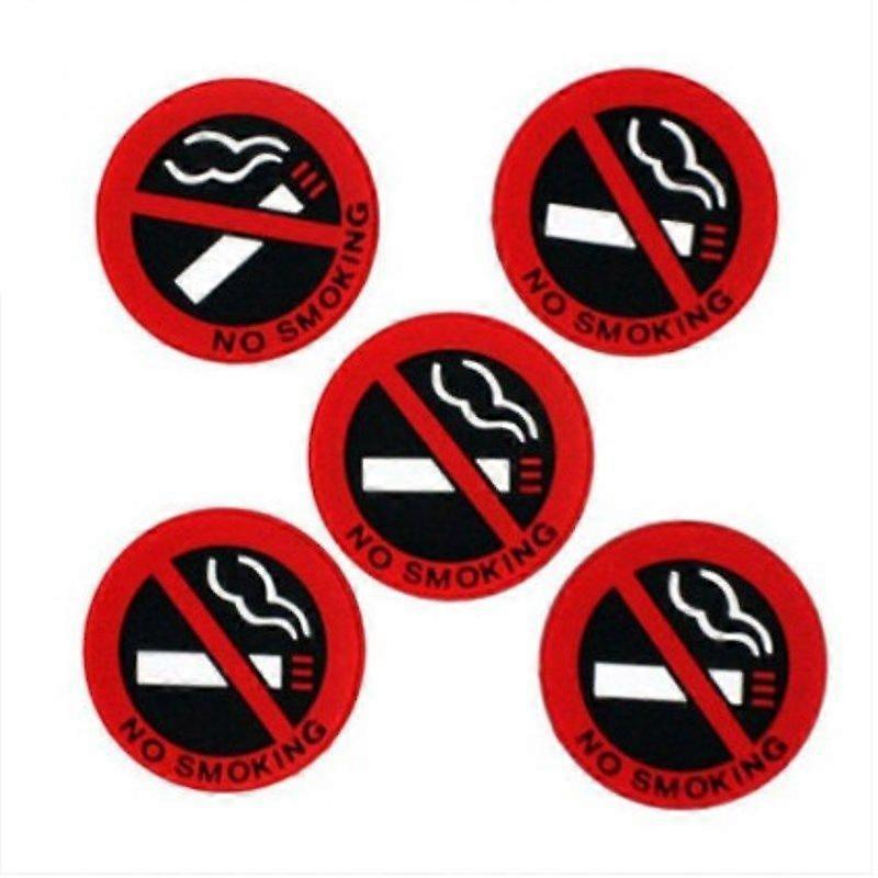 15-Pack No Smoking Car Stickers - Warning Logo Decals (Red)