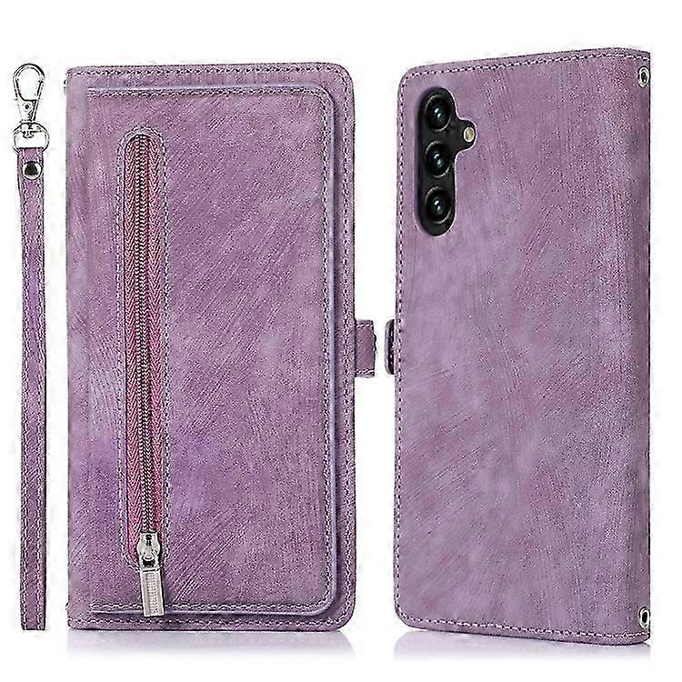 Samsung Galaxy S23 FE Case with 9 Card Slots, Zipper Pocket & Wrist Strap Cover