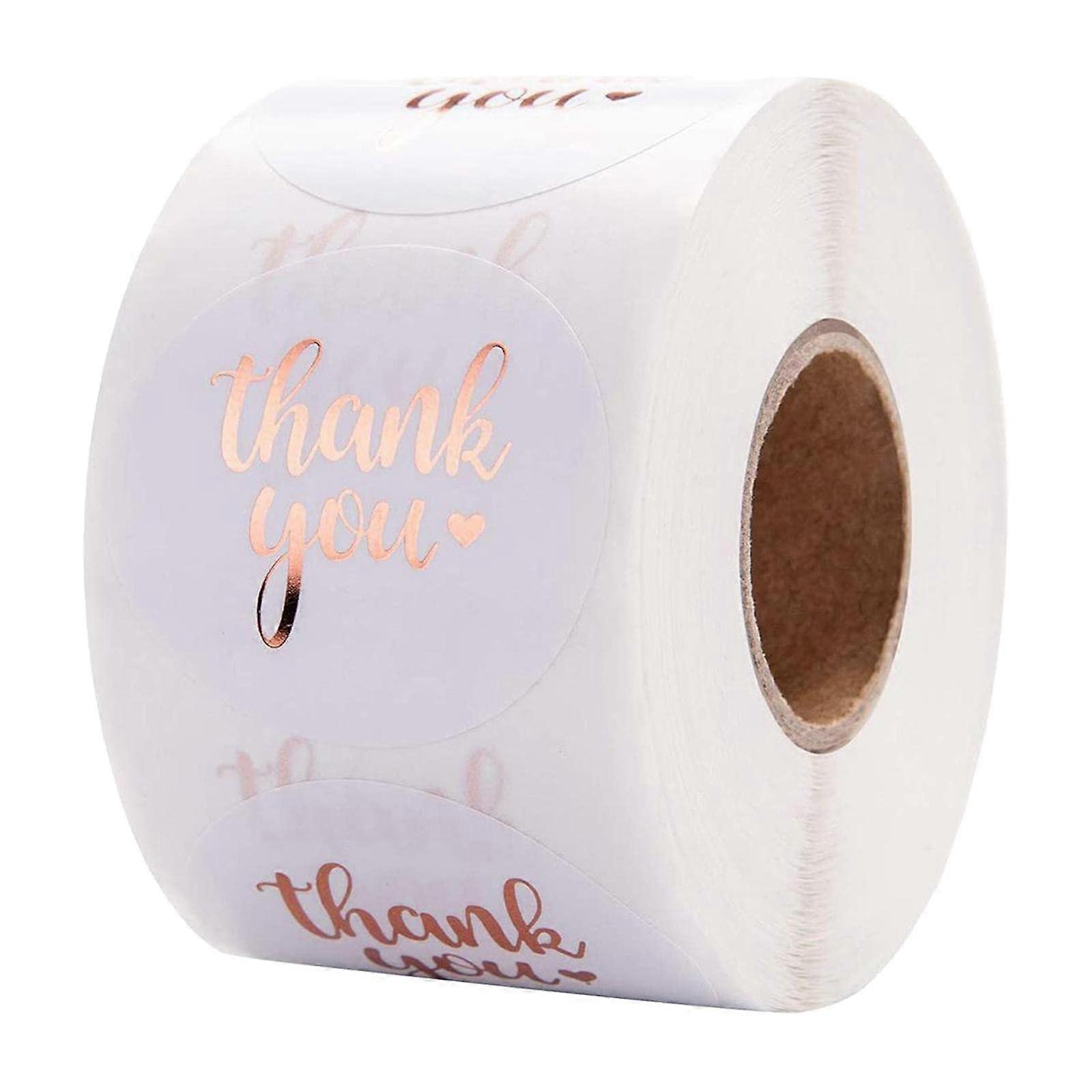 1.5 Inch Thank You Stickers Round Classy Font Customizable Labels for Bags and Boxes, 100 Pack