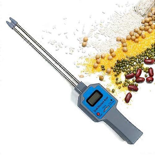 Handheld grain moisture meter, portable moisture tester with probe for rice, beans, peanuts, wheat, accurate water content analysis.