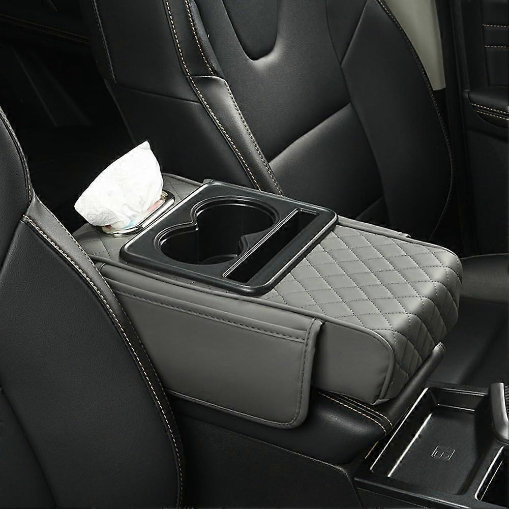 Armrest Extension Memory Foam With Built-In Tissue Holders, Universal Fit For Most Vehicles, Gray