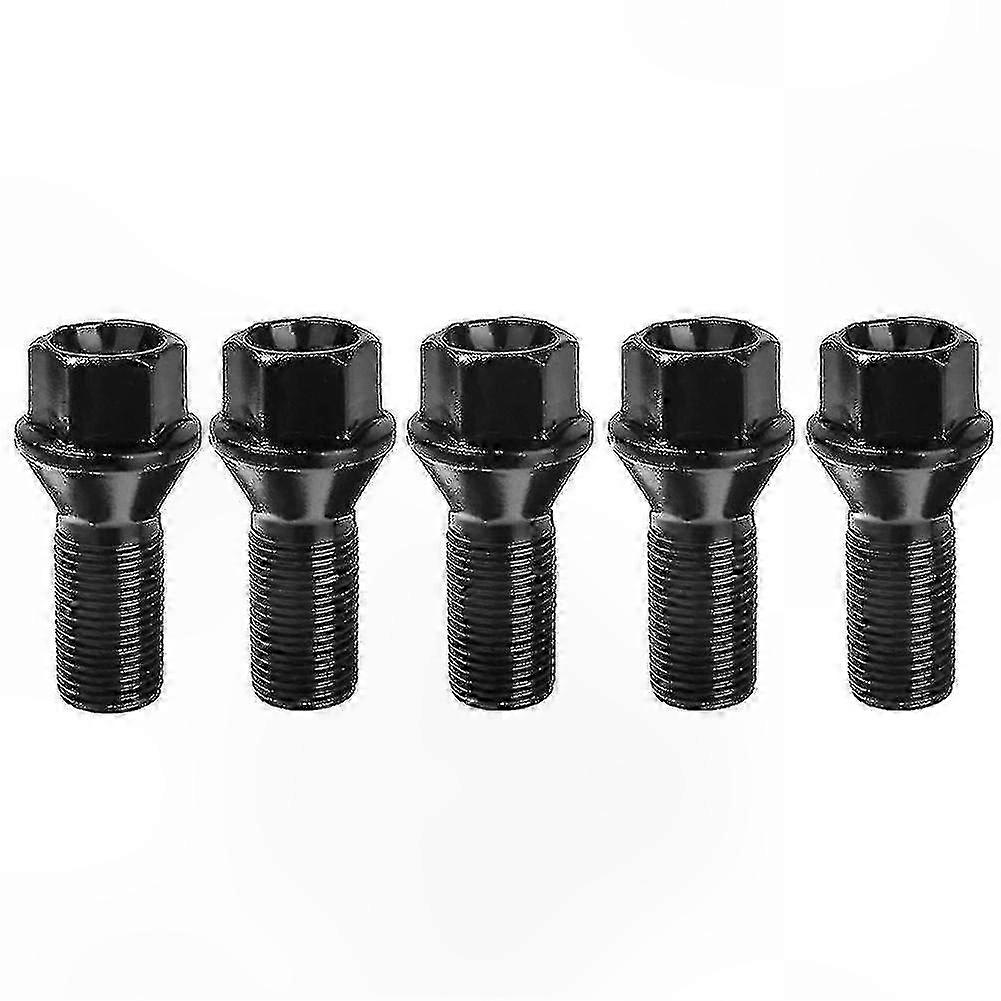 5-Pack M14x1.25 Black Wheel Locking Lug for X3 X5 E70 E71 F20 F25 Models