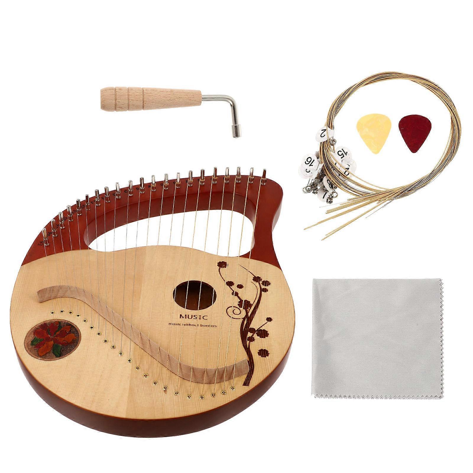 Wood Harp Lyre Small Lyre for Kids Performance Durable Portable Function 1Set