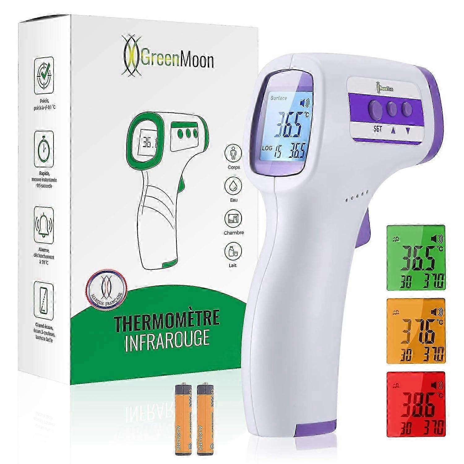 Non-Contact Infrared Forehead Thermometer with LCD Display for Health Monitoring and Smart Backlight