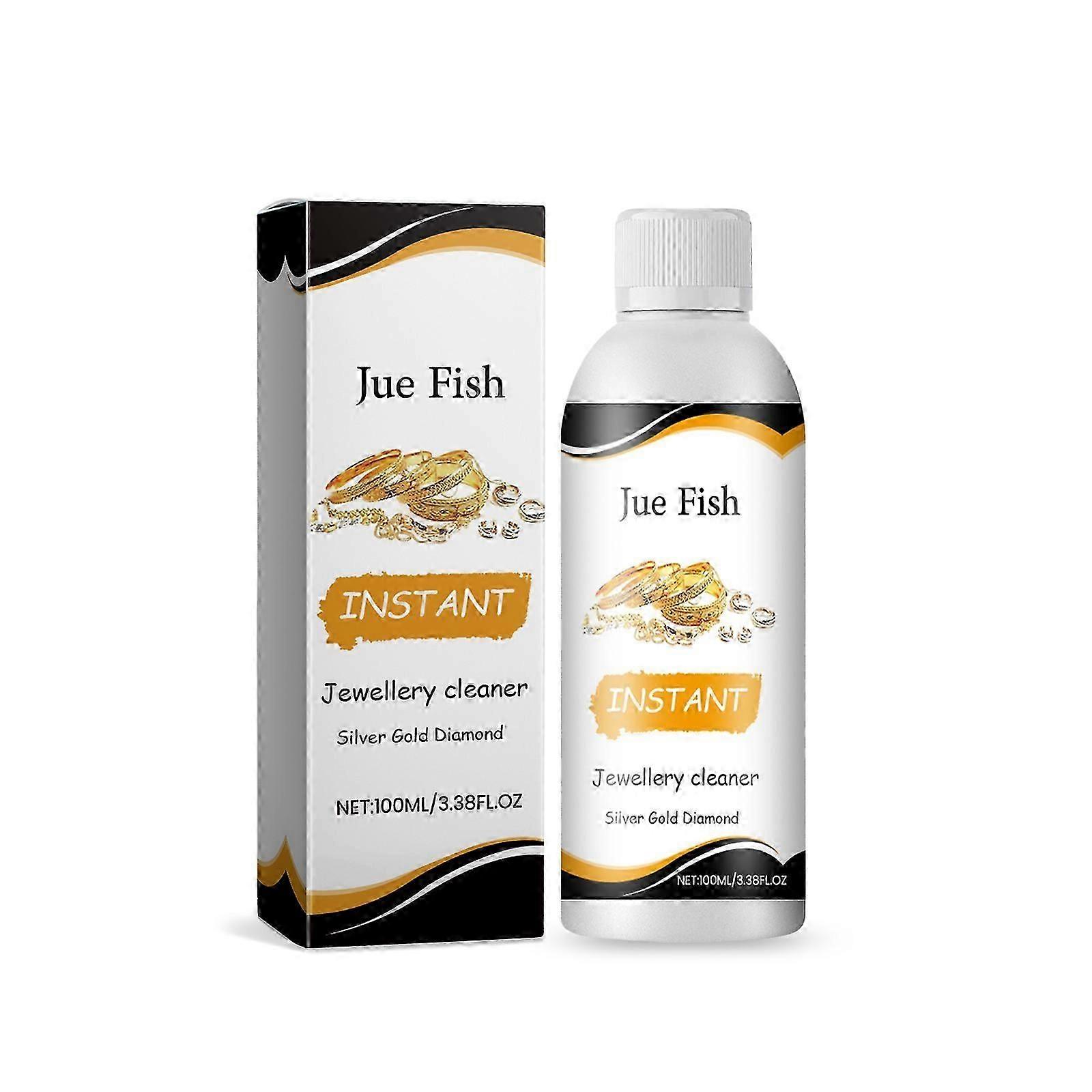Jue-Fish Bijoux Nettoyage Liquide Bijoux Entretien Décontamination Nettoyage Verre Or et Argent Soin Noircissant Visage Nettoyant