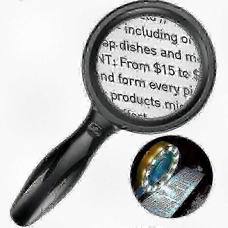 30x 60x Reading Magnifier, Rechargeable Lighted Magnifier with 33 LEDs, Adjustable Brightness Magnifying Glass Suitable for Seniors, Newspap