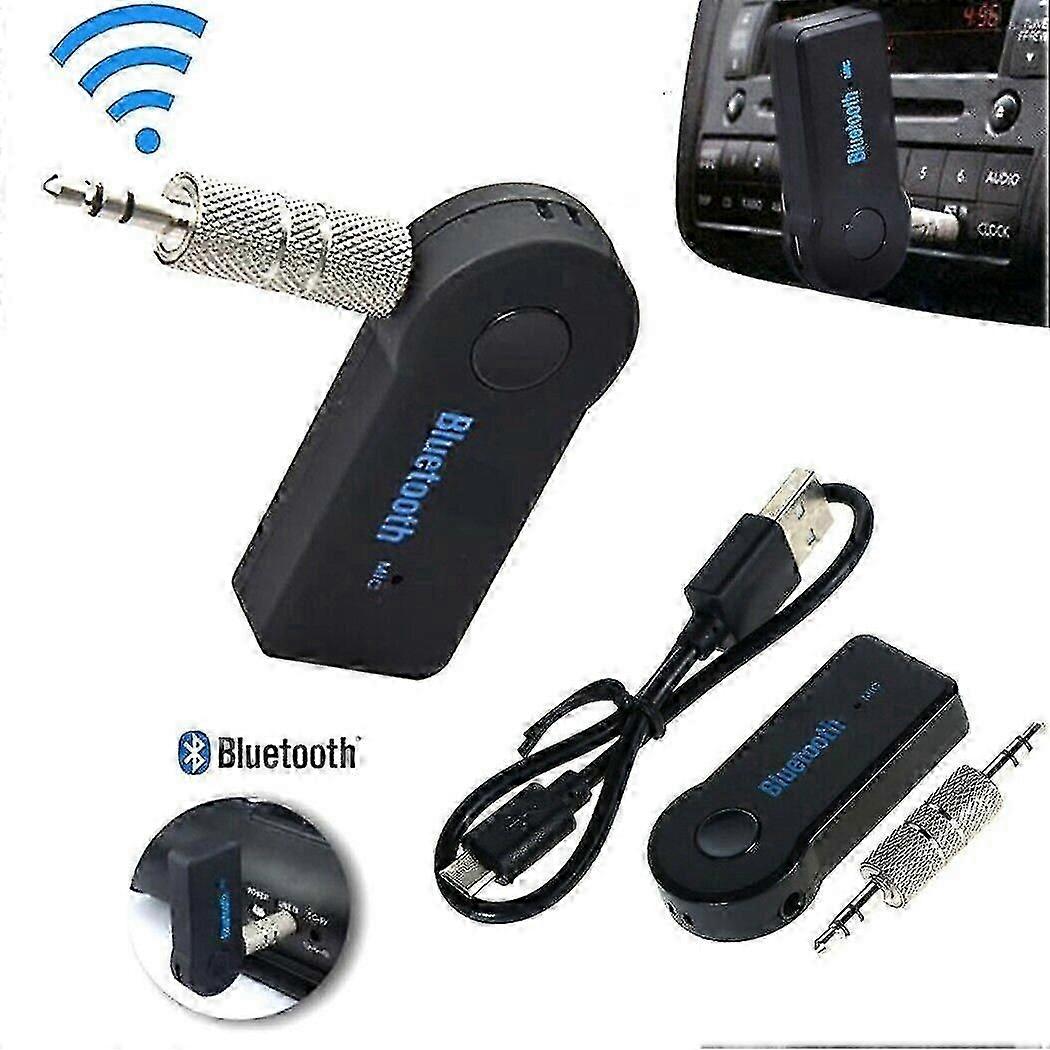 Adaptador receptor de áudio estéreo Bluetooth sem fio com entrada auxiliar de 3,5 mm para casa e carro - T2