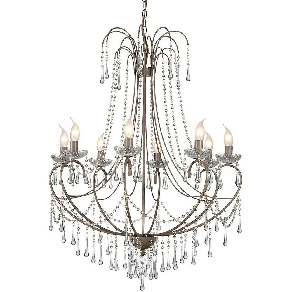 Romance 8 Light Multi Arm Chandeliers Pale Taupe