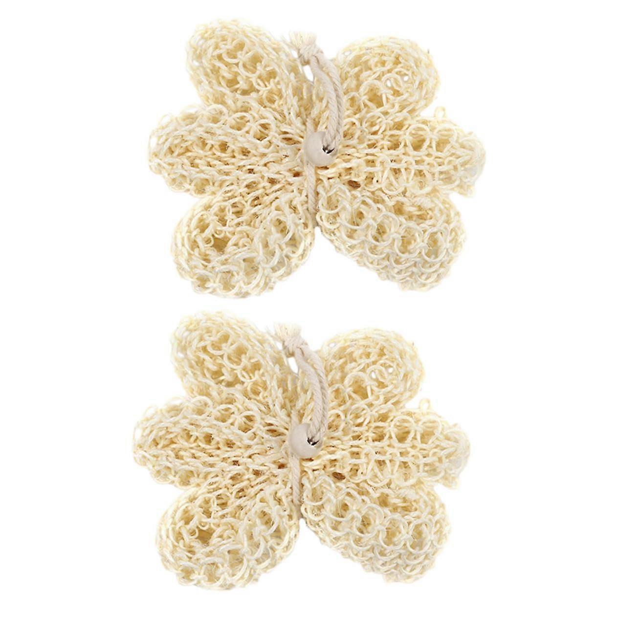 Sisal Bath Ball Body Scrubber 2 Pack Long Handle Shower Exfoliator Deep Clean