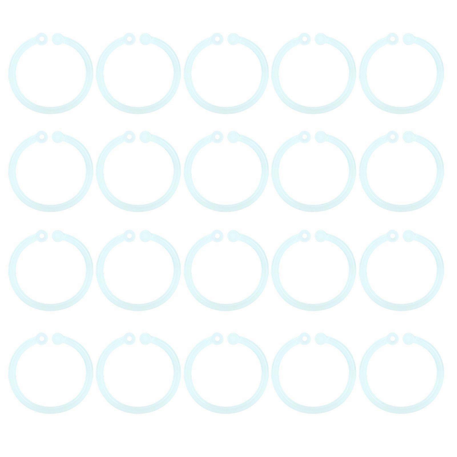20pcs Plastic Rings Transparent Flexible Loose Leaf Book Binder Rings for School Home Office Cards Document NotebookGreen