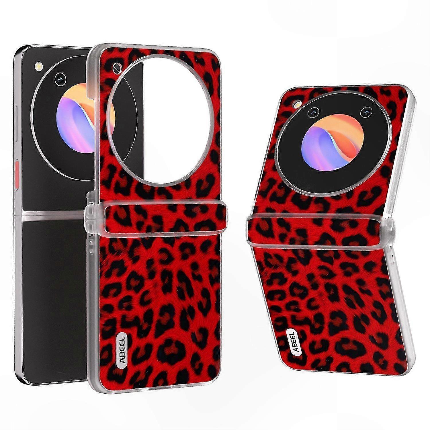 Leopard Print Phone Case with Clear Matte Border for Flip 5G Models