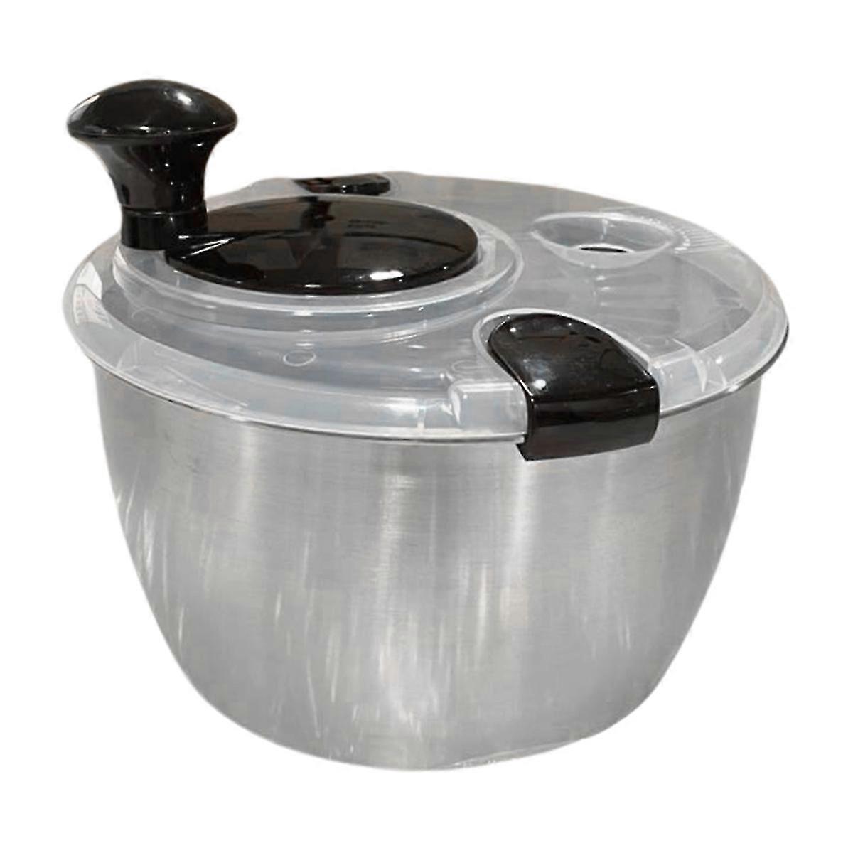 Salad spinner for kitchen with filter and fruit washer in black