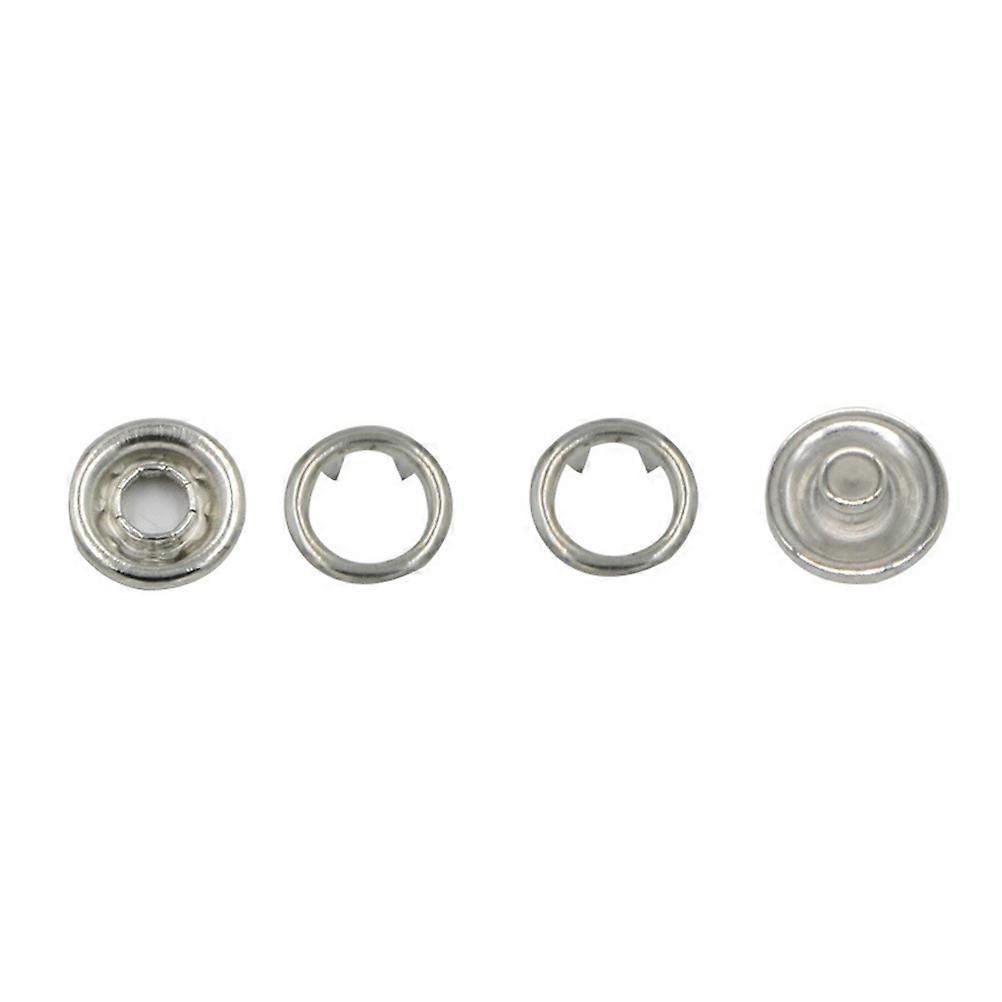 Silver Copper Button Fasteners with Five Claw Buckle for Sewing 100 Pieces 9.5mm