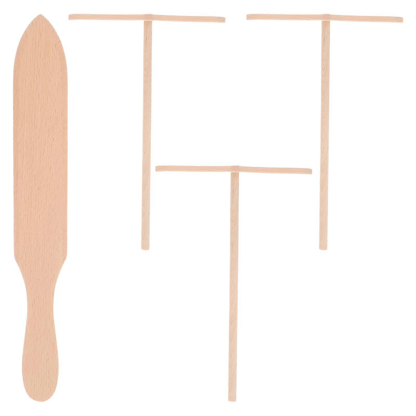 1 Set Wooden Crepe Spreader and Pancake Spatula for Household Pancake Making Kit