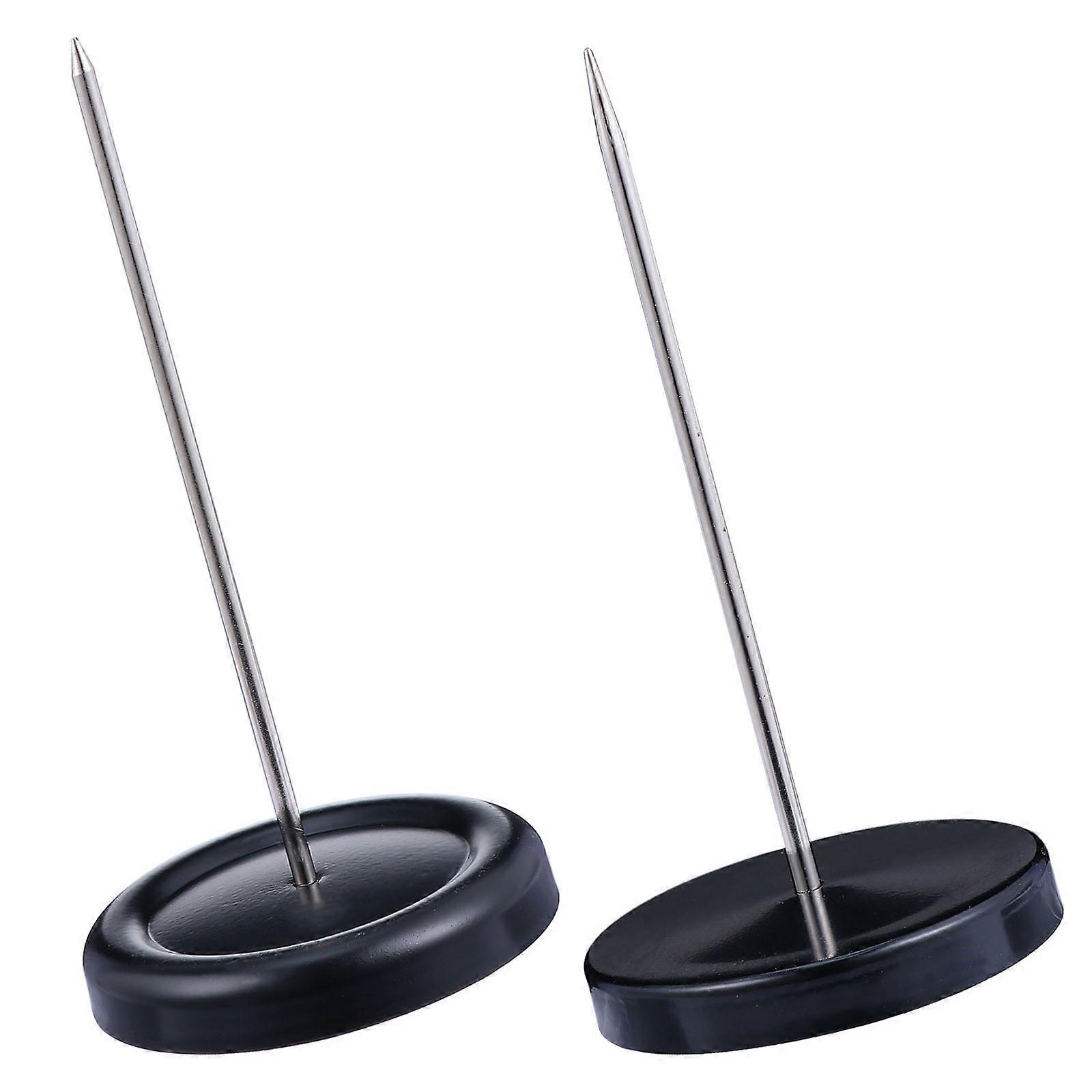 2 Pcs Black Metal Memo Holders for Office Use with Construction and