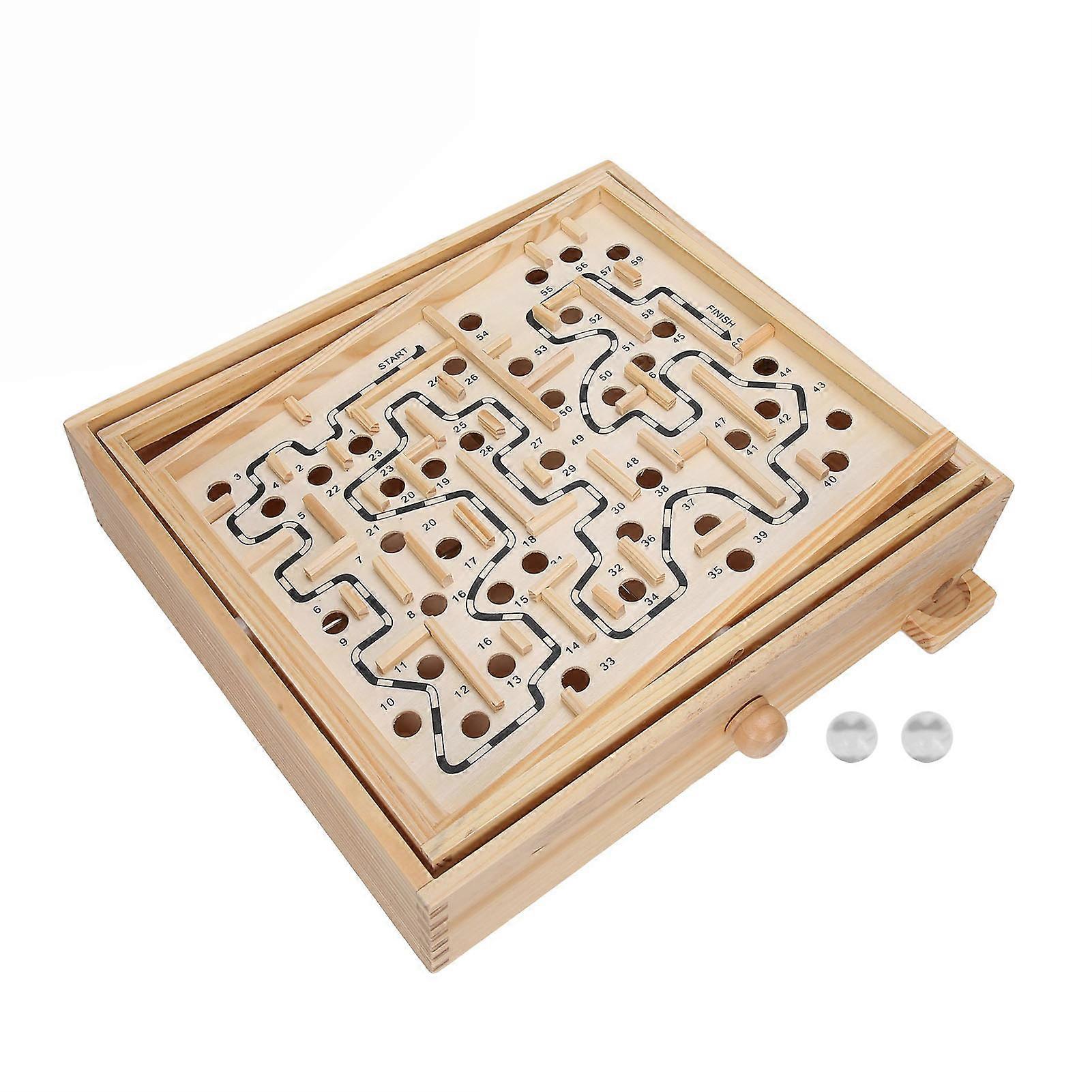 Wooden Ball Maze Game Educational Labyrinth Puzzle Toy for Adults and Kids Enhances Coordination and Problem Solving Skills