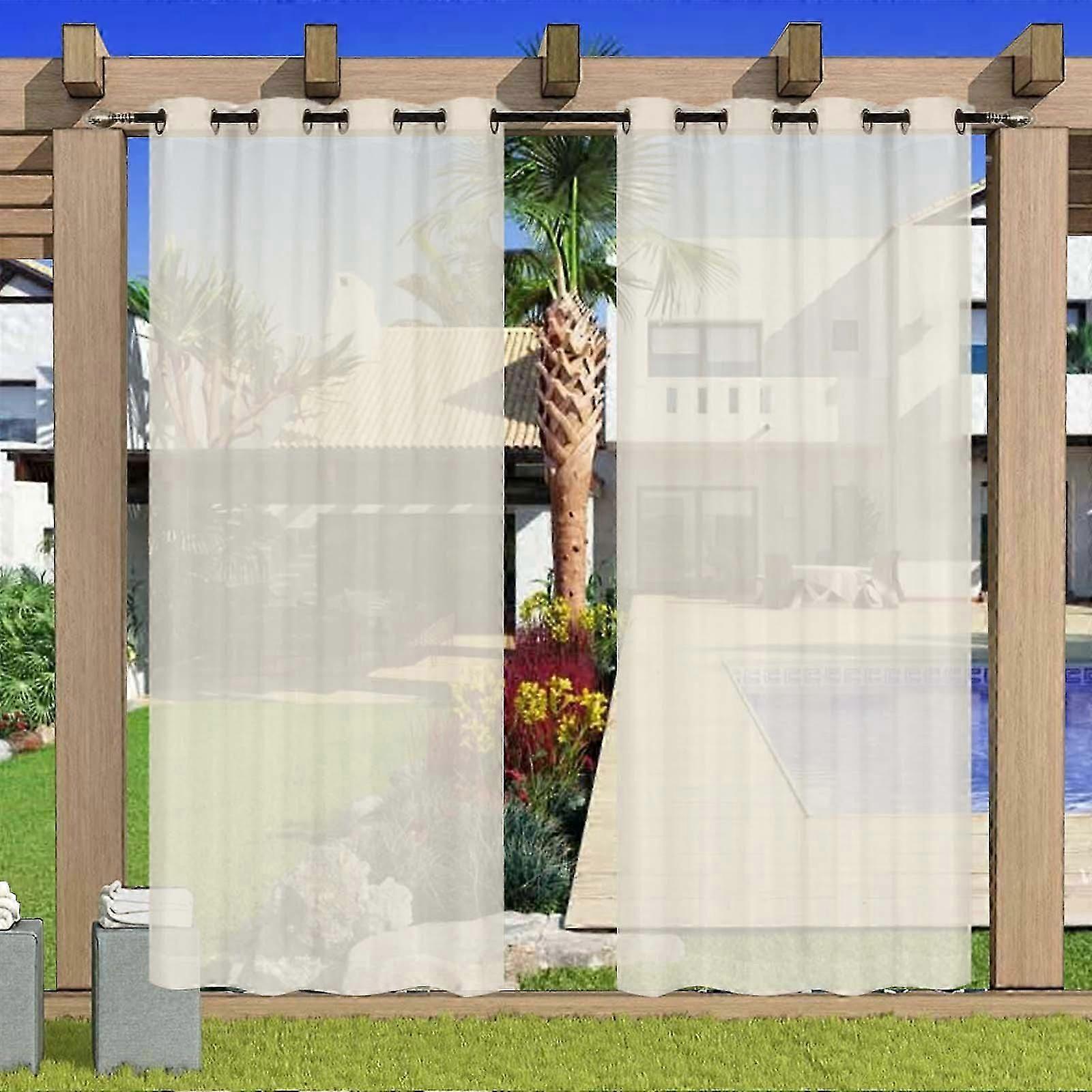 White Sheer Curtains Long Transparent Voile Sheer White Curtains Double Rod Pocket Gauze Drapes For Room Bedroom Window Sliding Glass Door pp496