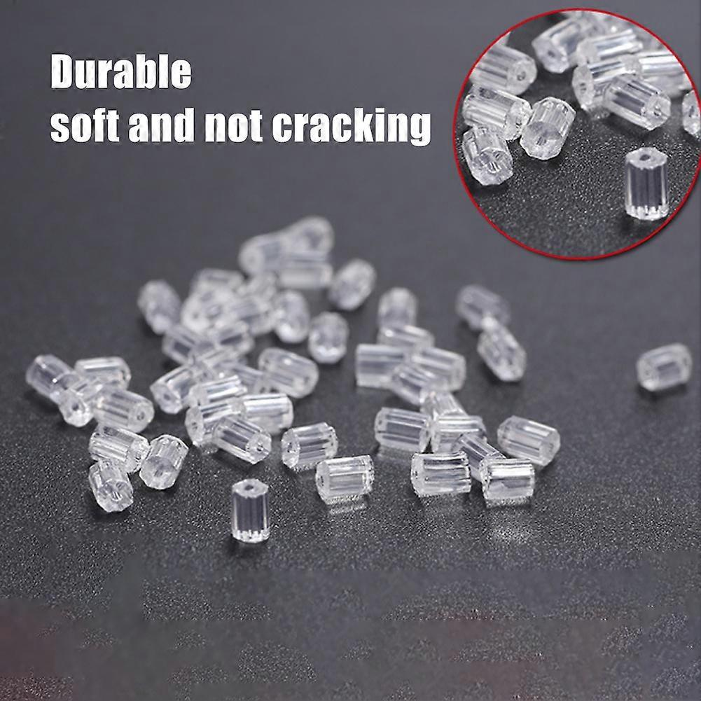 800Pcs Transparent Plastic Earring Backs 4mm DIY Jewelry Accessory
