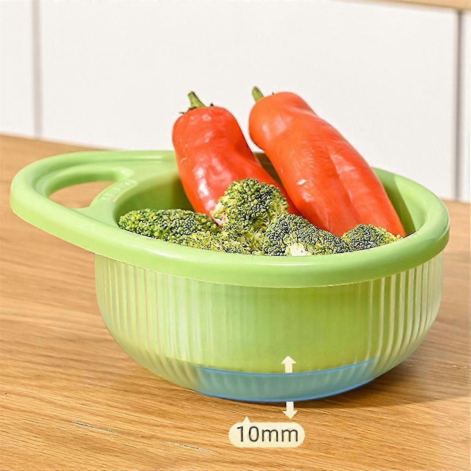 Hollow Drain Basket Kitchen Multifunctional Double-Layer Fruit and Vegetable Portable Basket Kitchen Storage A