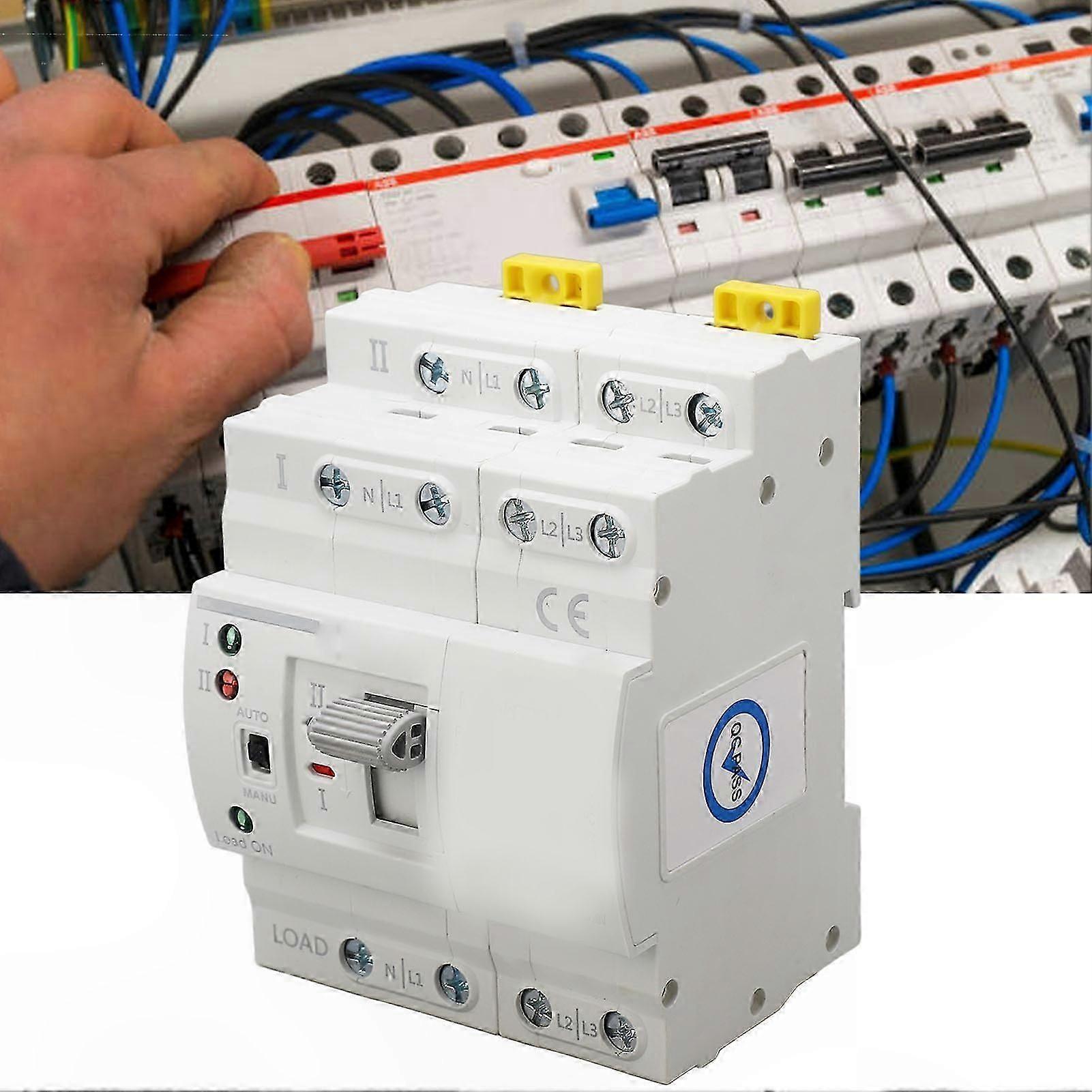 Automatic Transfer Switch 4P 63A Dual Power Quick Response ATS Changeover Switch for 220VAC