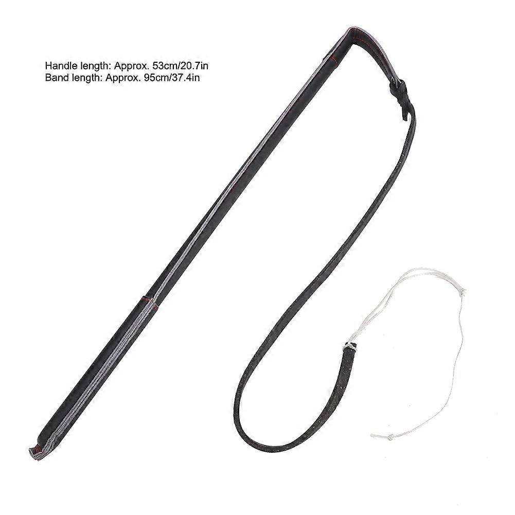 Artificial Cowhide Dog Training Whip with Handle 53cm Black