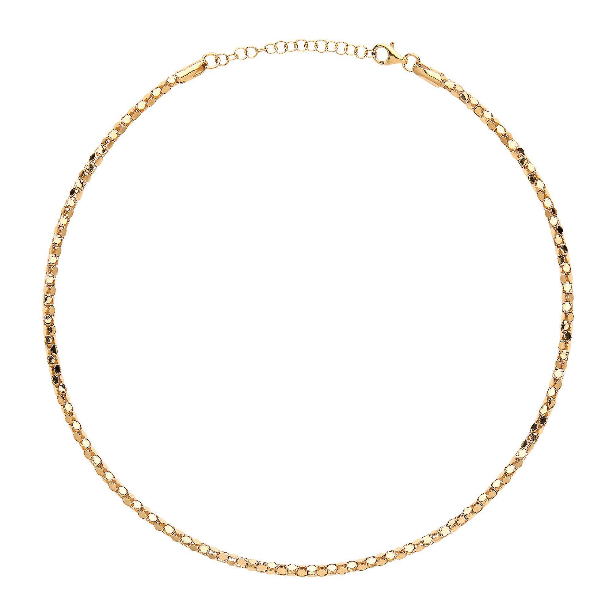 Jewelco London 女士镀黄金纯银 Piana 珠子颈圈项链 3mm 14-16”