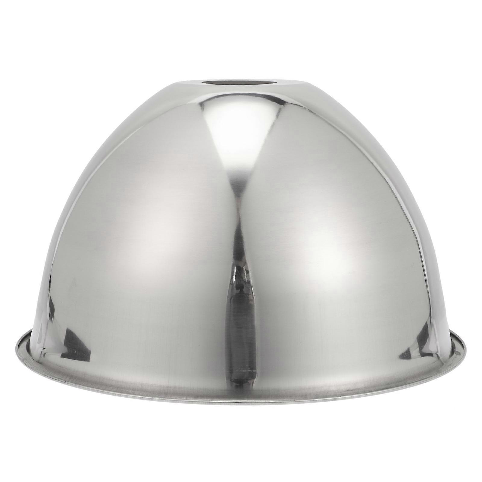 Silver Stainless Steel Lamp Shade Round Industrial Use Outdoor Use Reflect Light 1Set