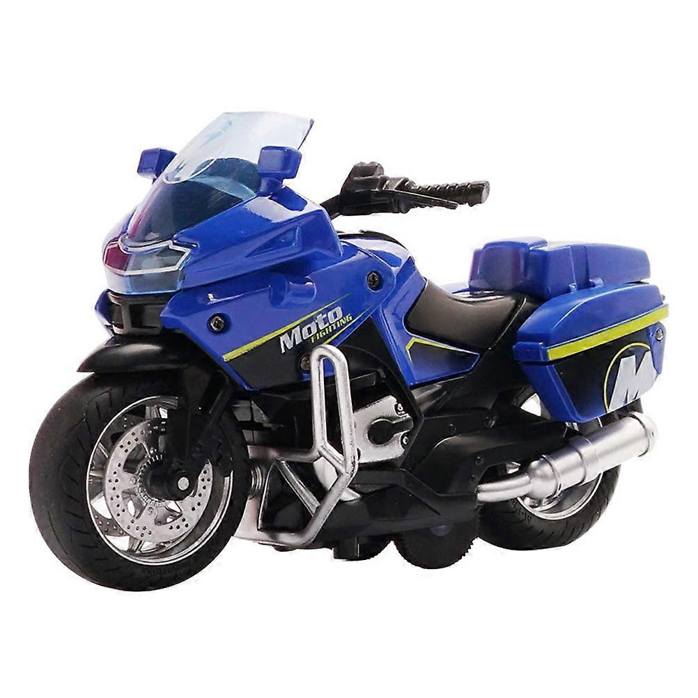 Mini Pull Back Motorcycle Toy for Kids with Blue Alloy Material and Friction Powered Mechanism 1Pc