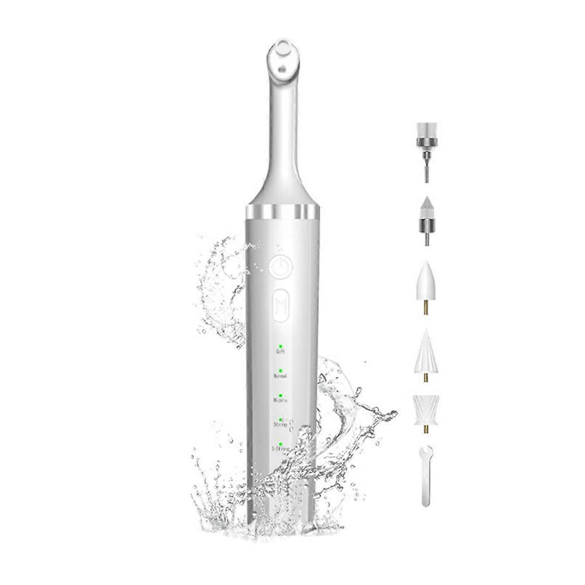 Teeth Polisher with 5 Brush Heads 5 Speed Modes and LED Light IPX6 Waterproof Tooth Polishing Kit Teeth Cleaner Tools