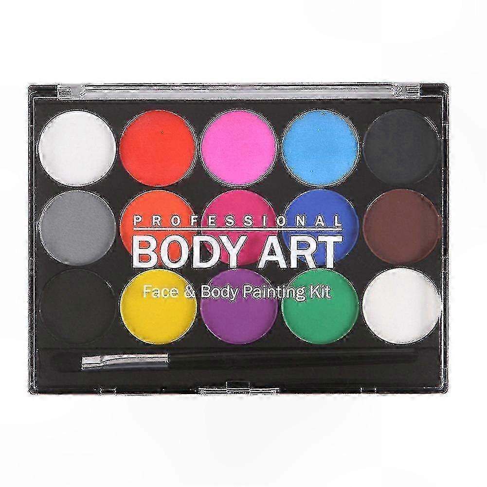 Water-Based Face and Body Paint Set with 15 Vibrant Colors for Creative Art Projects