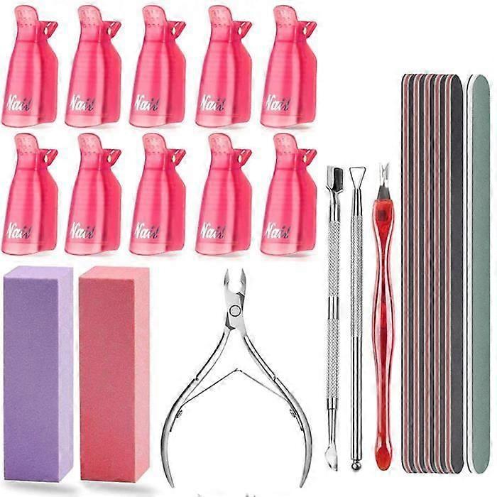Nail Polish Remover Gel Kit - Unspecified - 10 Caps - Reusable Tools - Hygienic - Practical