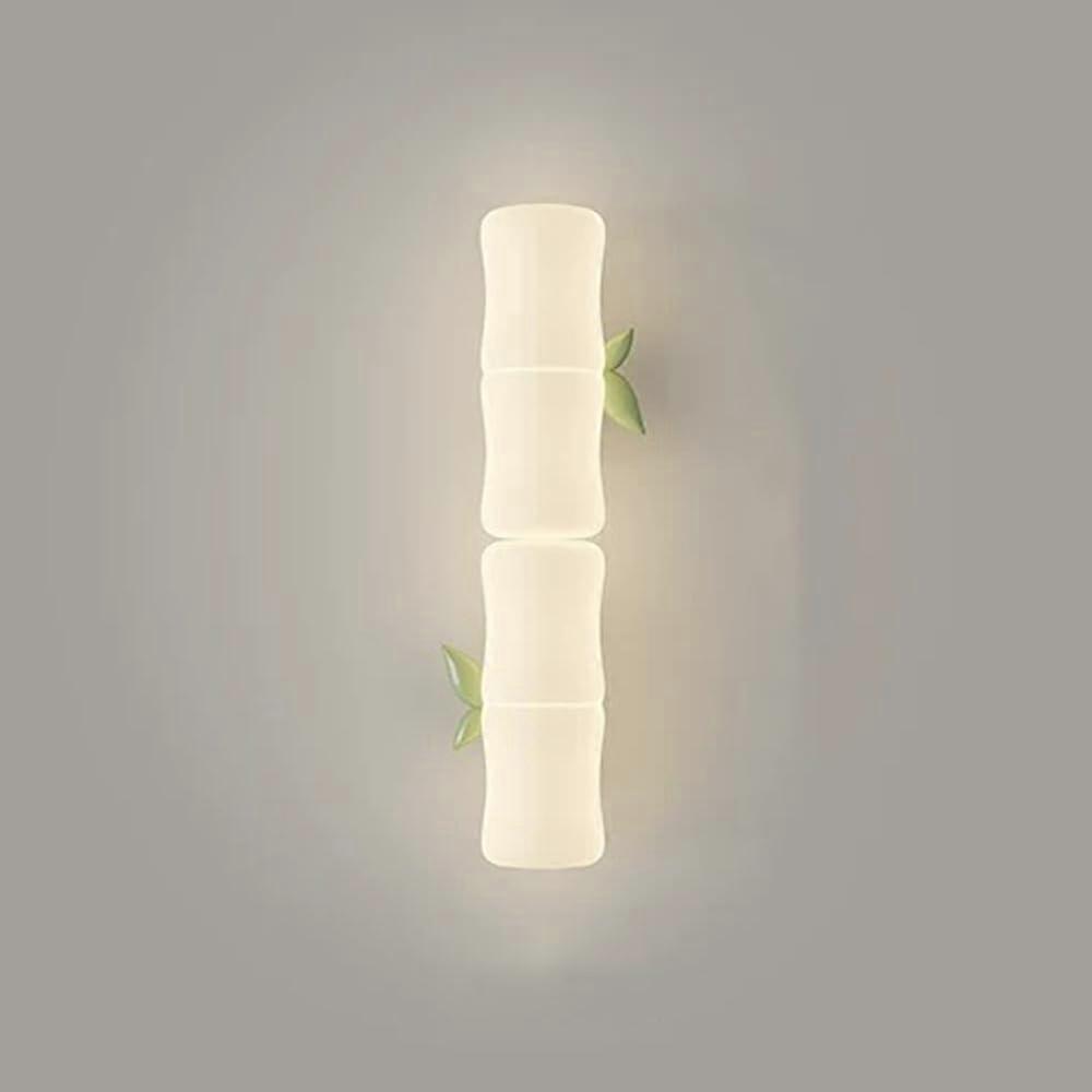 Wall Light Sconce LED Kids Room Panda/Koala/Monkey Two-Head Wall Fixture, White Bamboo Shape, Hardwired, 3 Color Modes