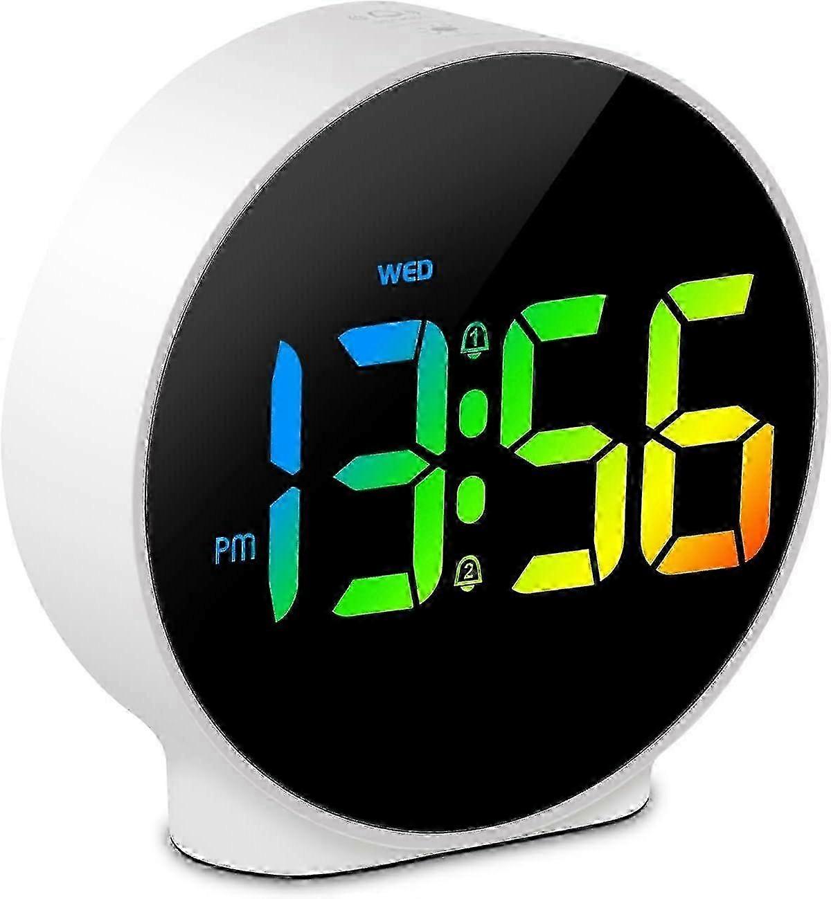 12/24 Hour Digital Alarm Clock with LED Display Desk Timer Snooze Function Dimmable Light and Dual Battery Operation 2025