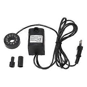 Ultra Quiet Submersible Pump 8W 600LPH with Colorful LED Light - IP68 Fountain Water Pump for Pond & Aquarium, EU Plug 220-240V