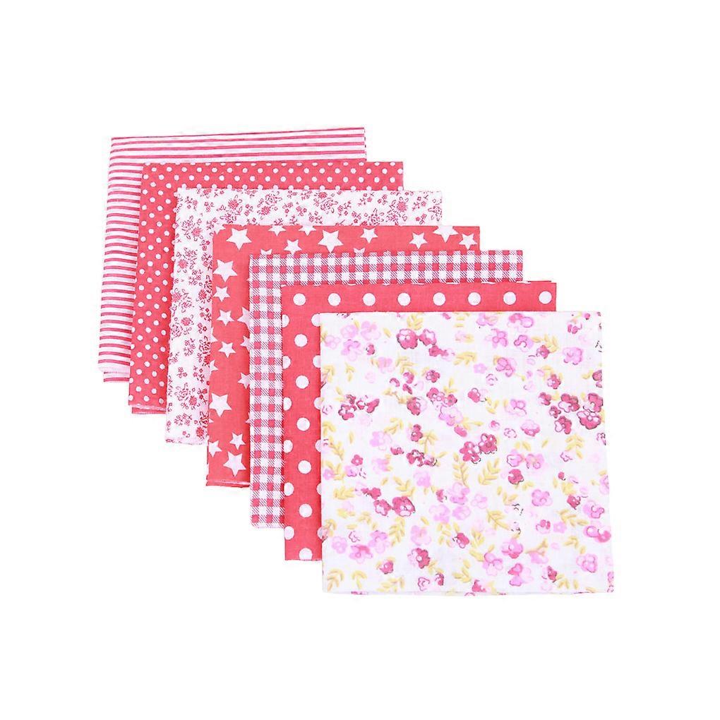7 Pieces Square Quilting Fabric Bundle Assorted Pattern Floral-print Cloth
