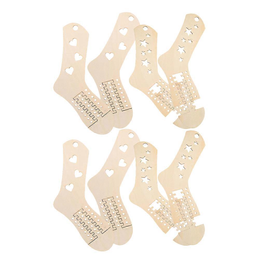 Knitting Sock Blockers Wood Sock Blocker for Knitting 4Pairs Set