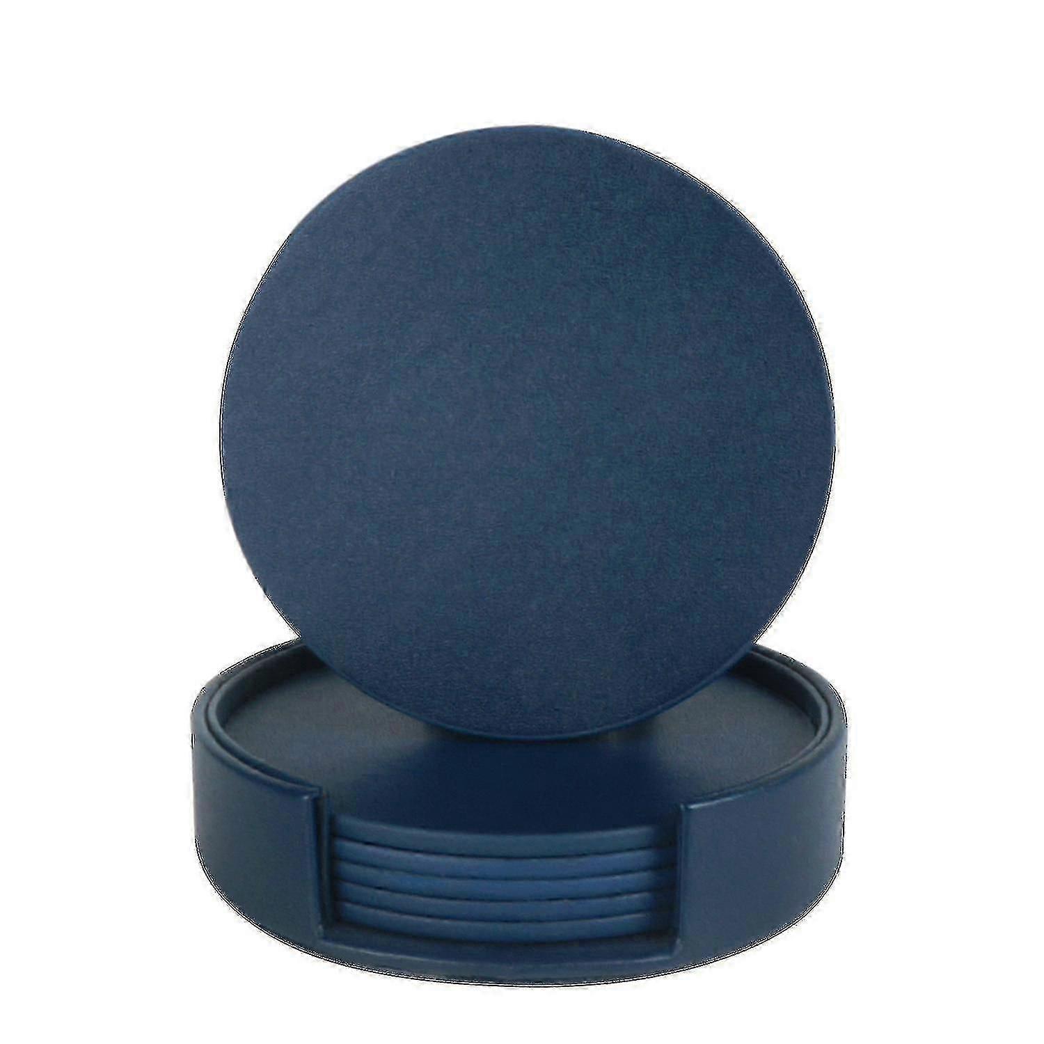 Leather Spill Protection Coasters For Table Desk