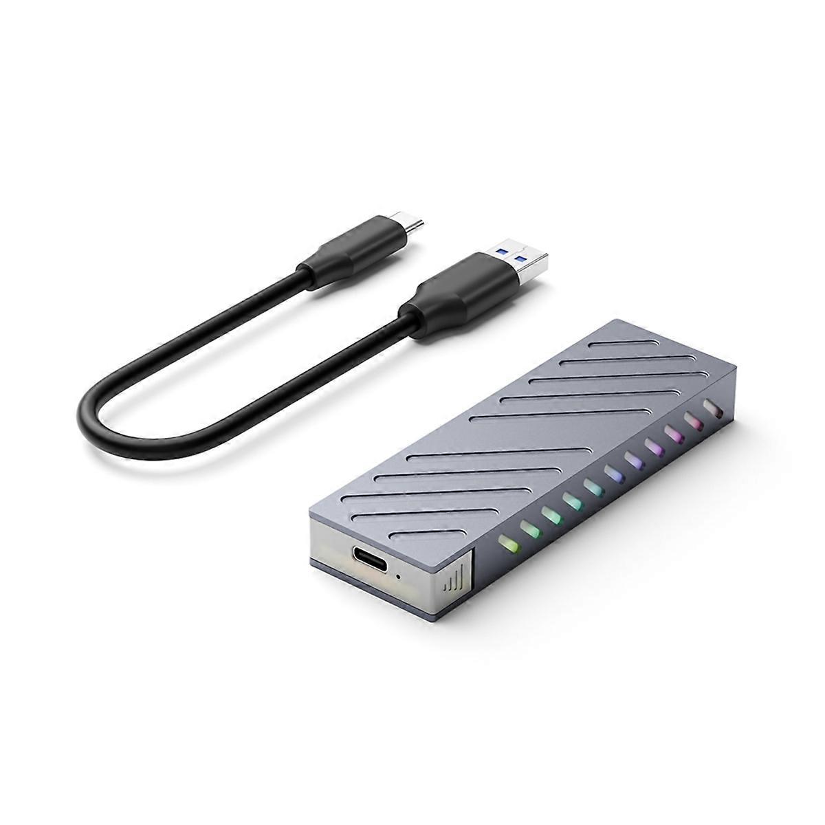 M2 SSD Case NVMe/ Dual Protocol SSD Enclosure Adapter 10Gbps USB 3.2 Gen2 USB C External Enclosure Tool-Free B