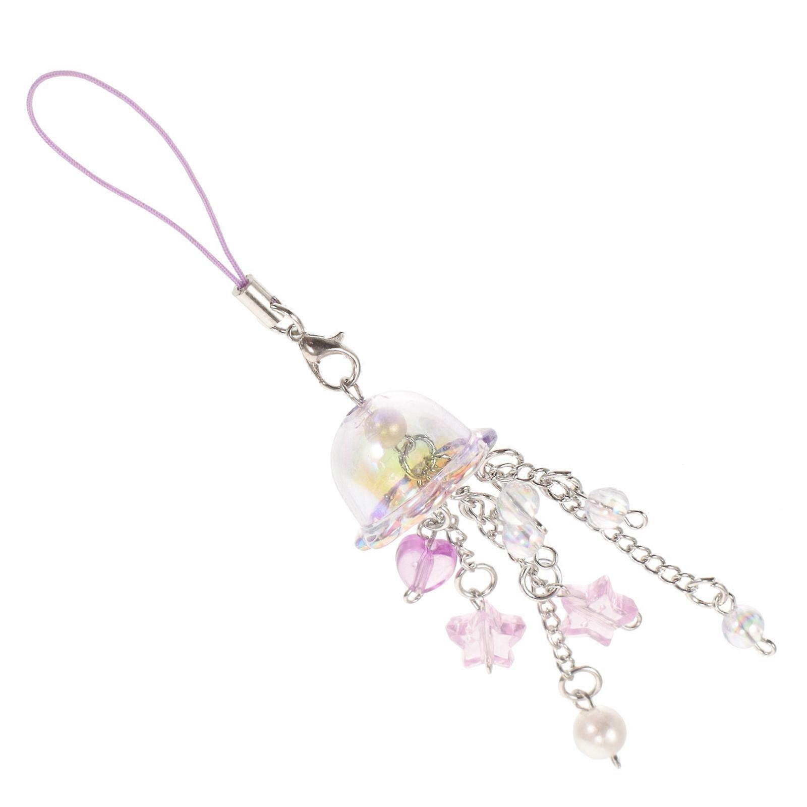 3Pcs Daily Use Phone Charm Wear-Resistant Decorative Pendant for Bags Keys and Cameras in Violet