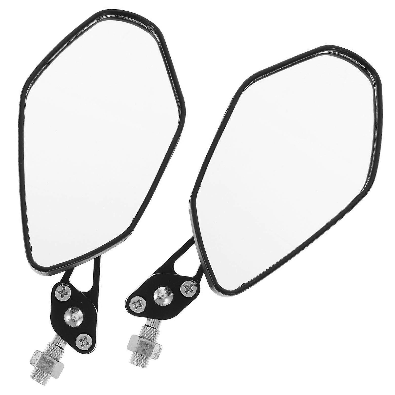 Electric Scooter Rearview Mirrors 2 Pairs Durable Usage Rectangular Black Enhanced Visibility Riding