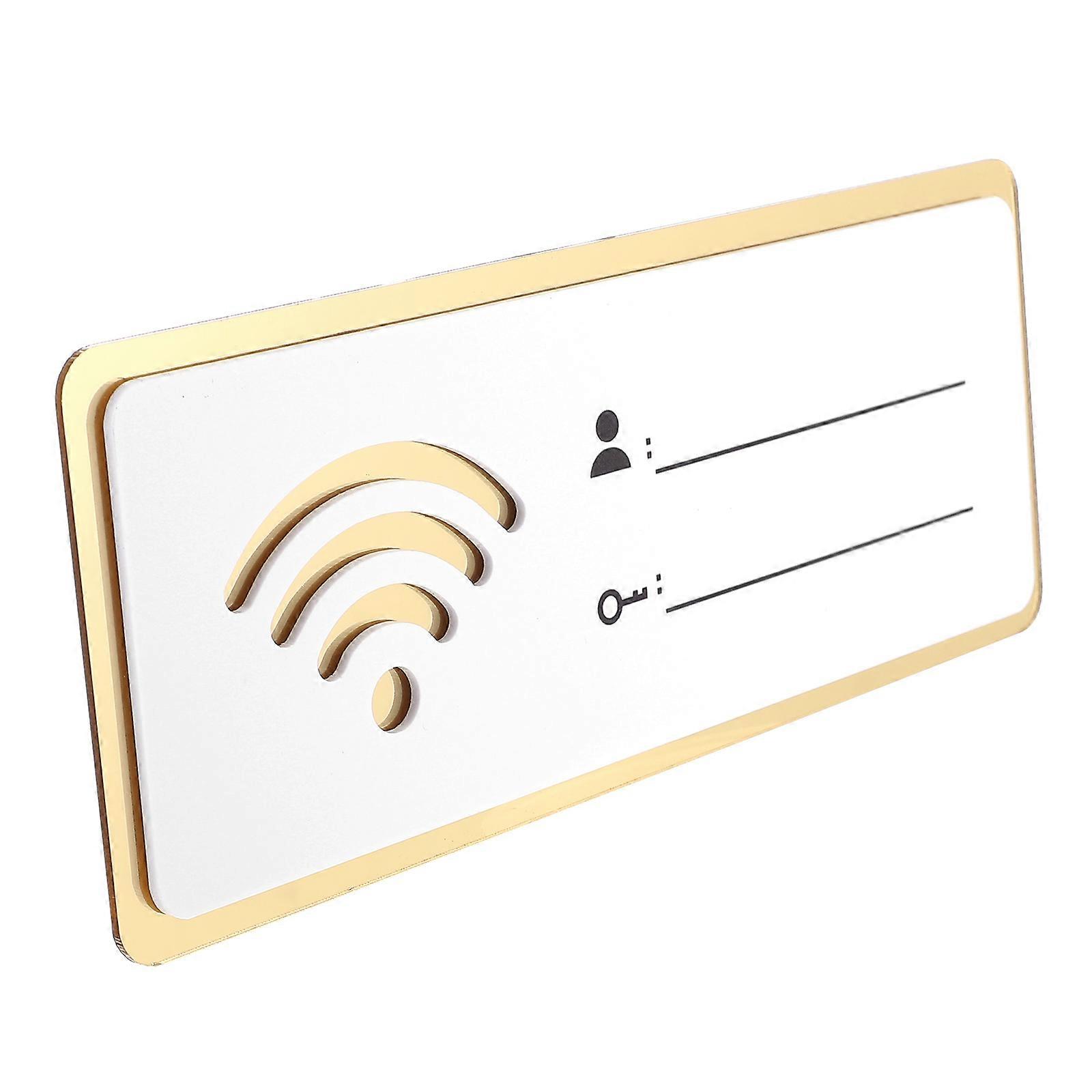 3Pcs Acrylic Wifi Signage Rewritable Account And Password Display For Business Owners And Homeowners White Rectangle 25X10X0.3CM