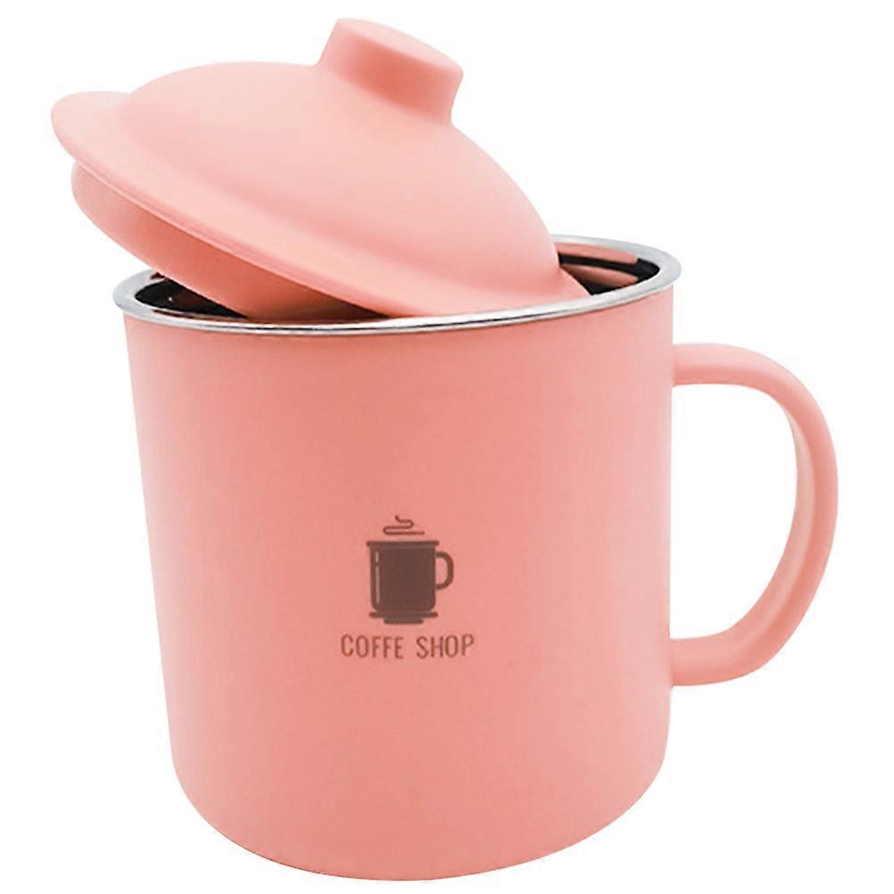 Copo de água rosa em aço inoxidável resistente ao desgaste com base antiderrapante estável para uso doméstico.