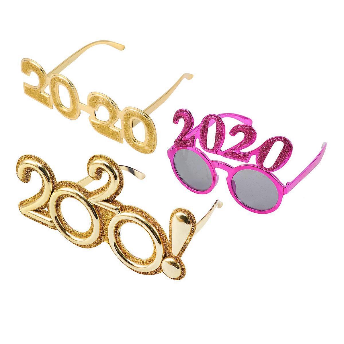 Number Glasses Party 2020 Eyeglasses for Festive Fun 6Pcs Golden