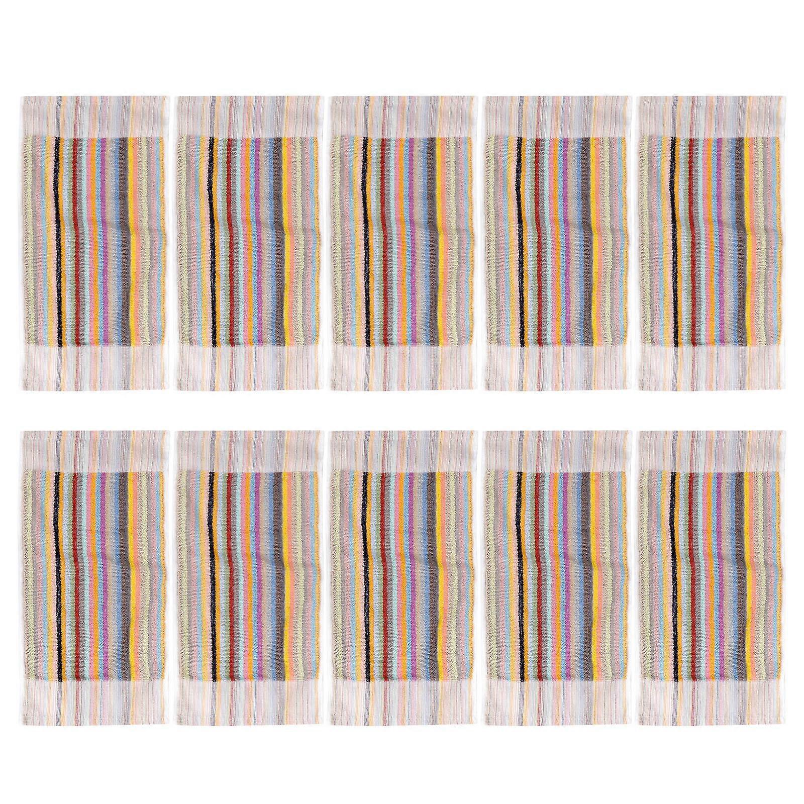 Practical Dishcloth 20Pcs For Home Cleaning 50X25CM Multi Color Stripe Pattern Fast Drying