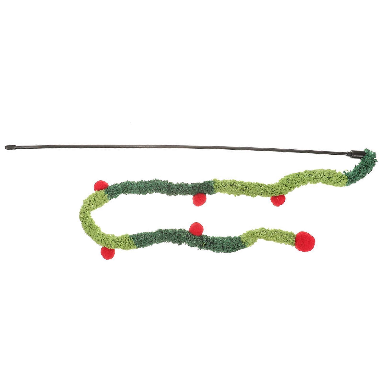 Kitten Teasing Toys Plush Xmas Cat Teaser Stick for Cats 4Pcs Set