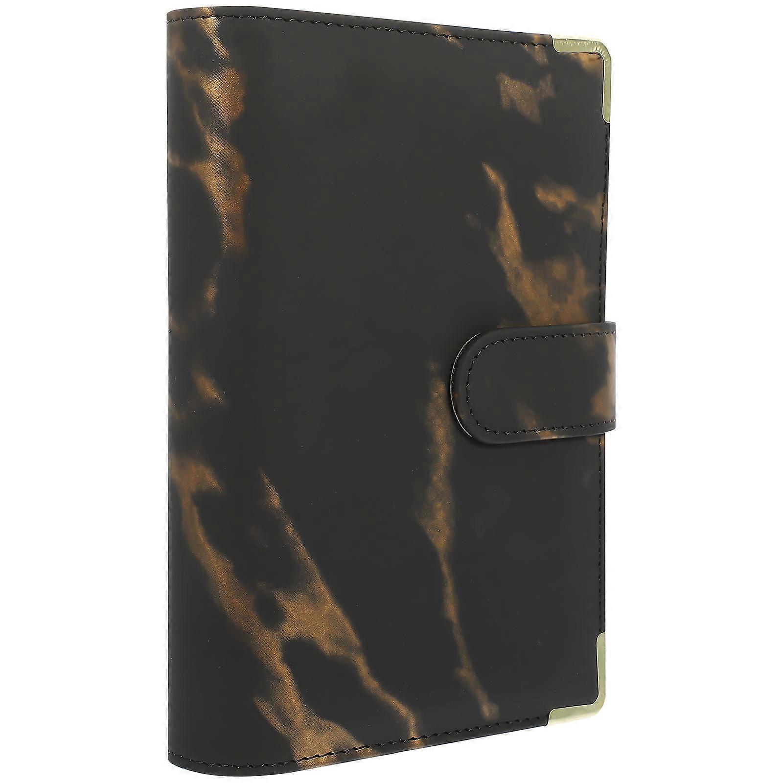3Pcs PU Binder Cover A6 for Cashes Organizer Black Material