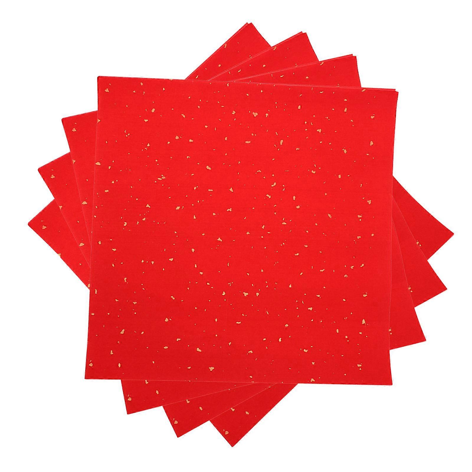 Blank Xuan Paper Fu Character Paper for Calligraphy 40 Sheets Red Sheets